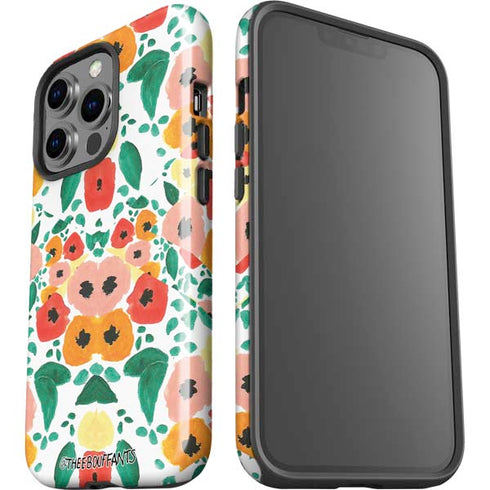 Bouffants and Broken Hearts Geometric Flowers iPhone 15 Pro Impact Case
